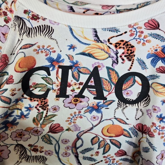 Anthropologie Maeve Ciao Floral Animal Print Sweatshirt - Picture 11 of 12